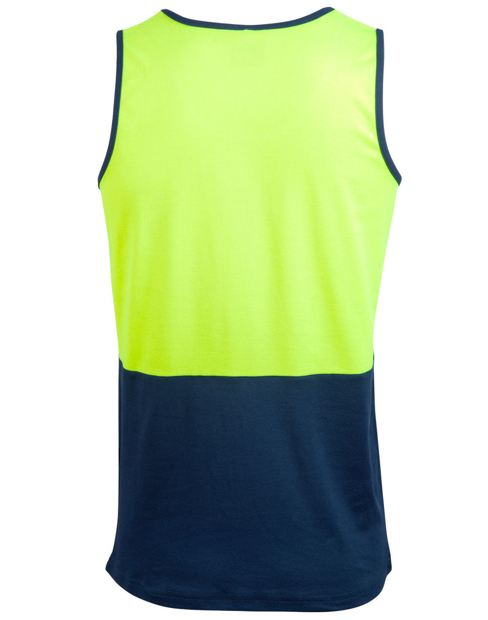 Hi-Vis Safety Singlet - FluoroYellow Navy