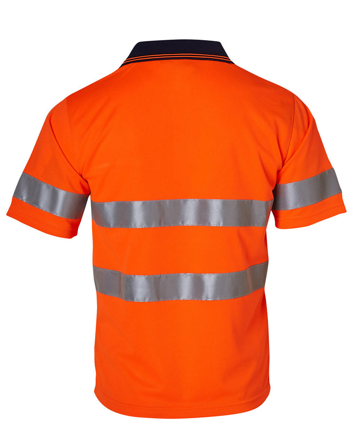 Short Sleeve Safety Polo - Orange Navy