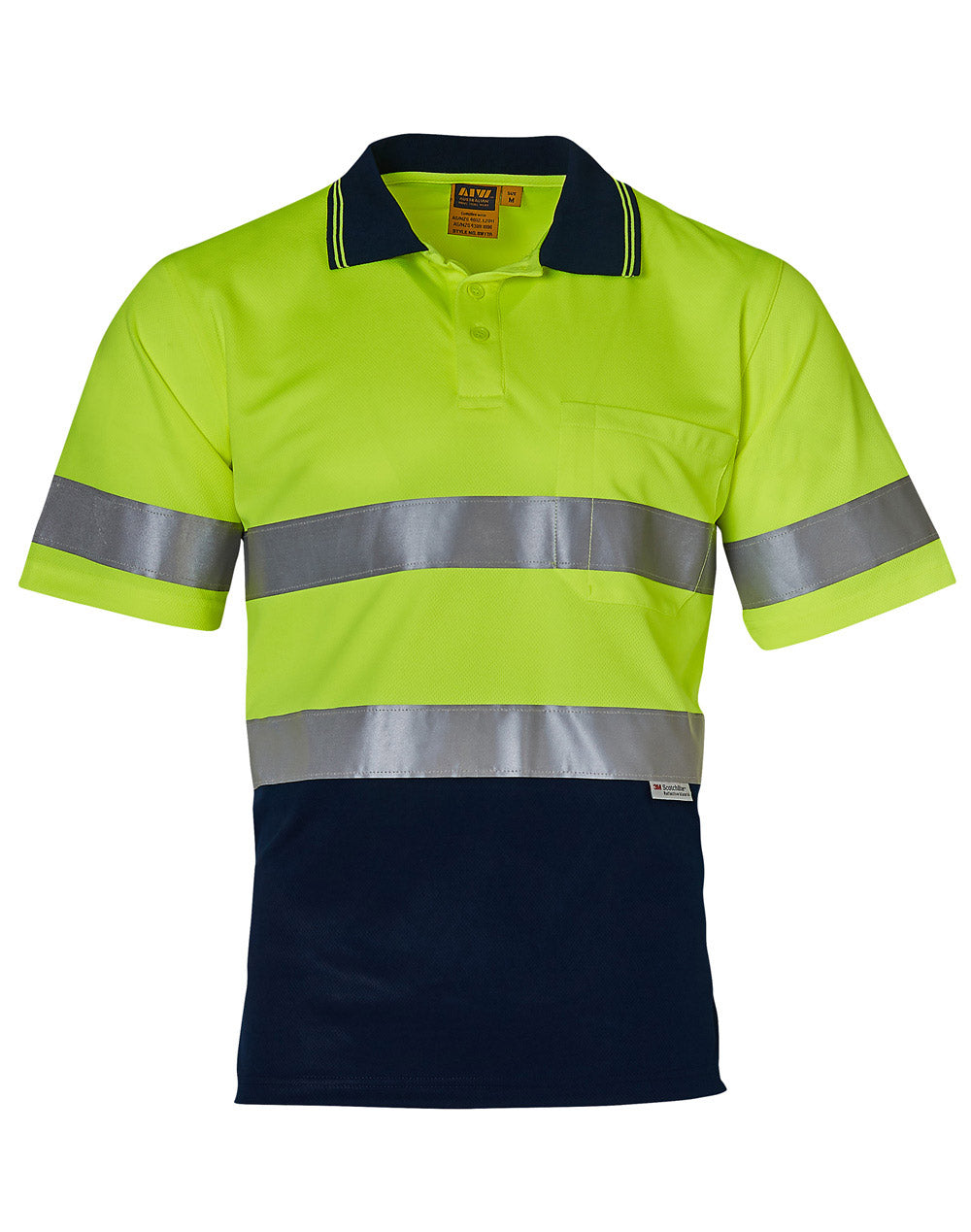 Short Sleeve Safety Polo - Yellow Navy