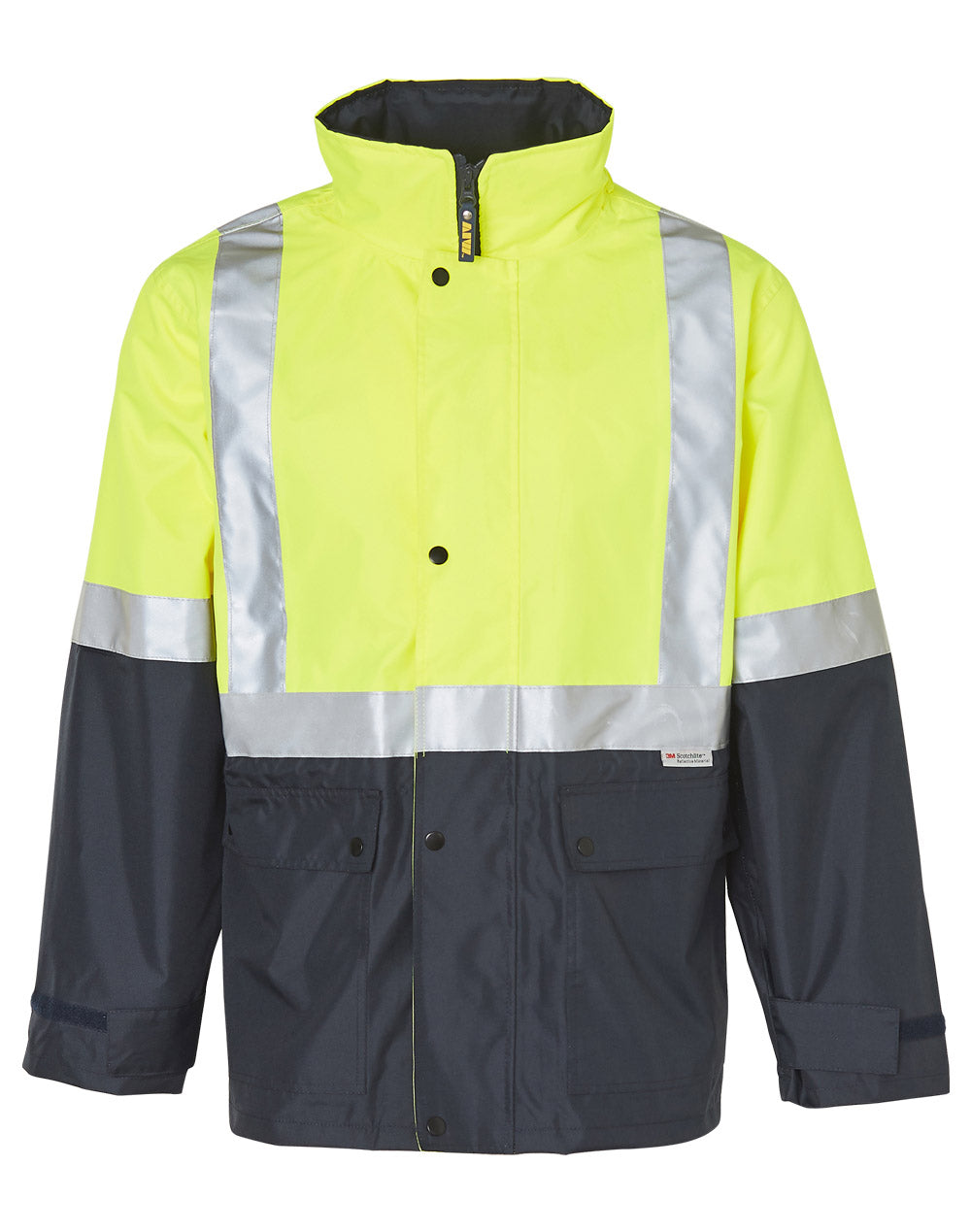 Hi-Vis Safety Jacket With Mesh Lining & 3M Tapes - Yellow Navy