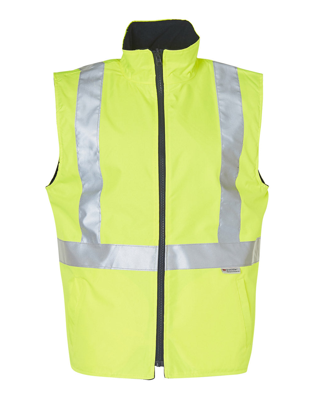 Hi-Vis Reversible Safety Vest With 3M Tapes - Yellow Navy