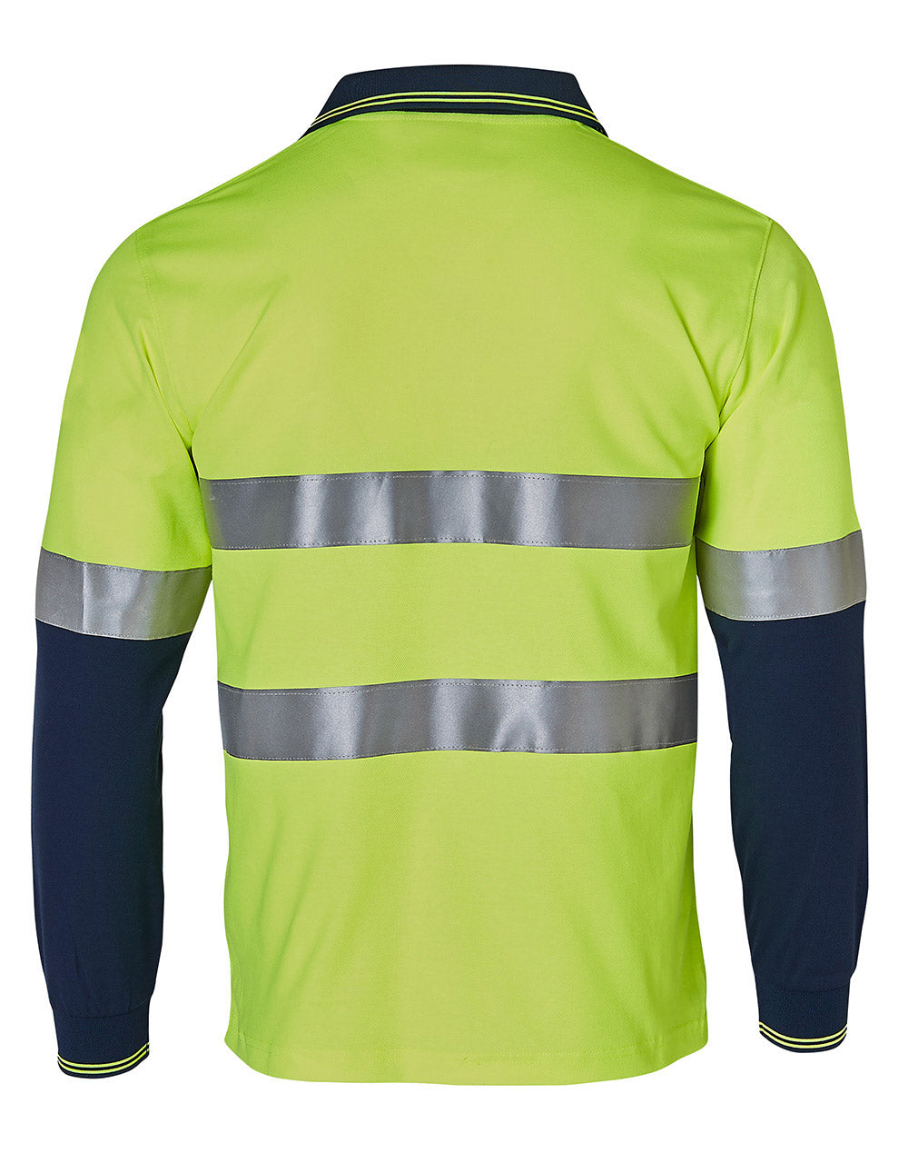 Long Sleeve Safety Polo - Yellow Navy