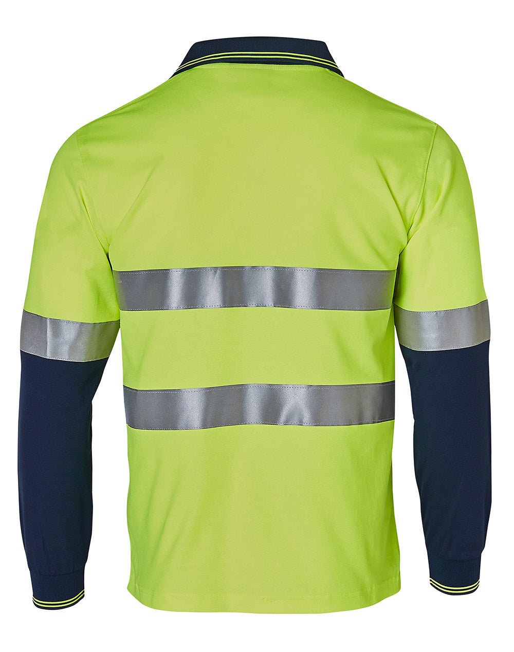 Long Sleeve Safety Polo - Yellow Navy