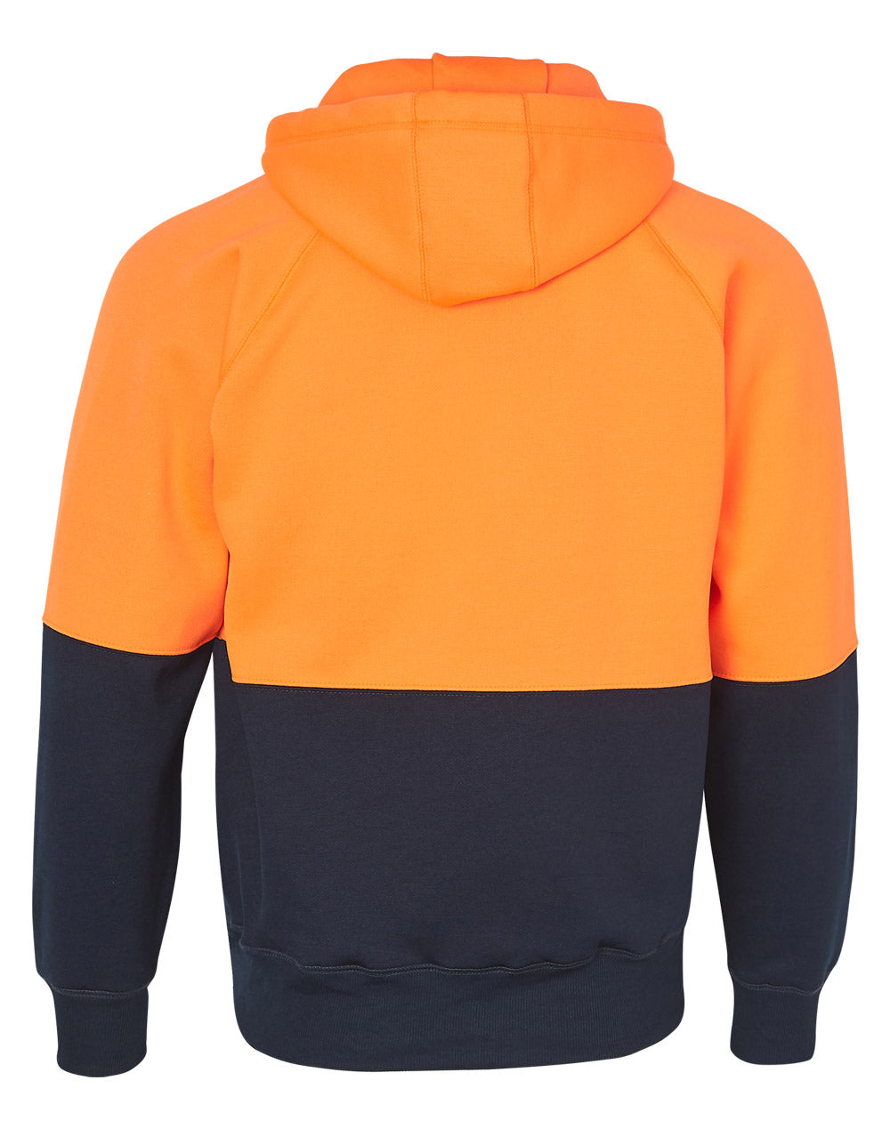 Hi-Vis Two Tone Fleece Hoodie - FluoroOrange Navy