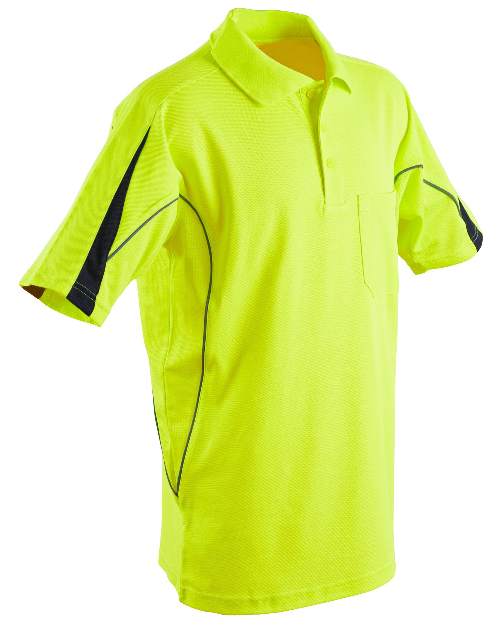 Hi-Vis Legend Short Sleeve Polo Mens' - Yellow Navy