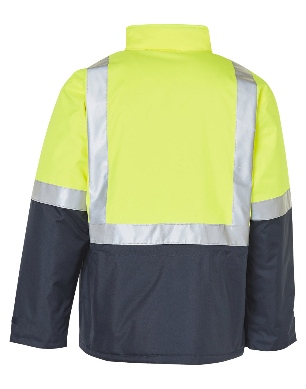 Hi-Vis Two Tone Rain Proof Jacket With Quilt Lining - Yellow Navy