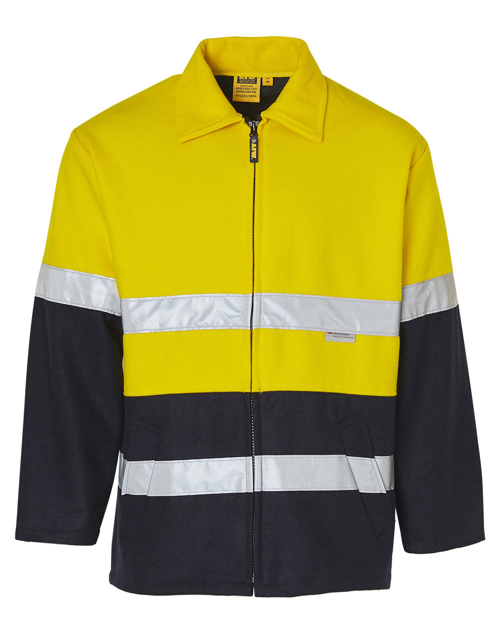 Hi-Vis Two Tone Bluey Jacket - Yellow Navy