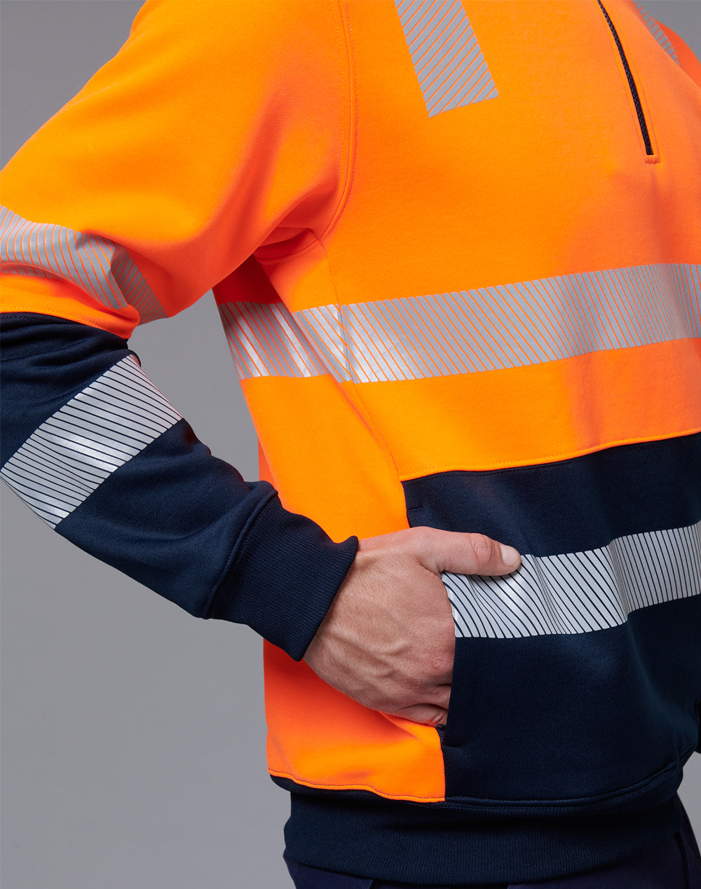 Vic Rail Hi Vis Safety Jumper- Unisex - Orange Navy