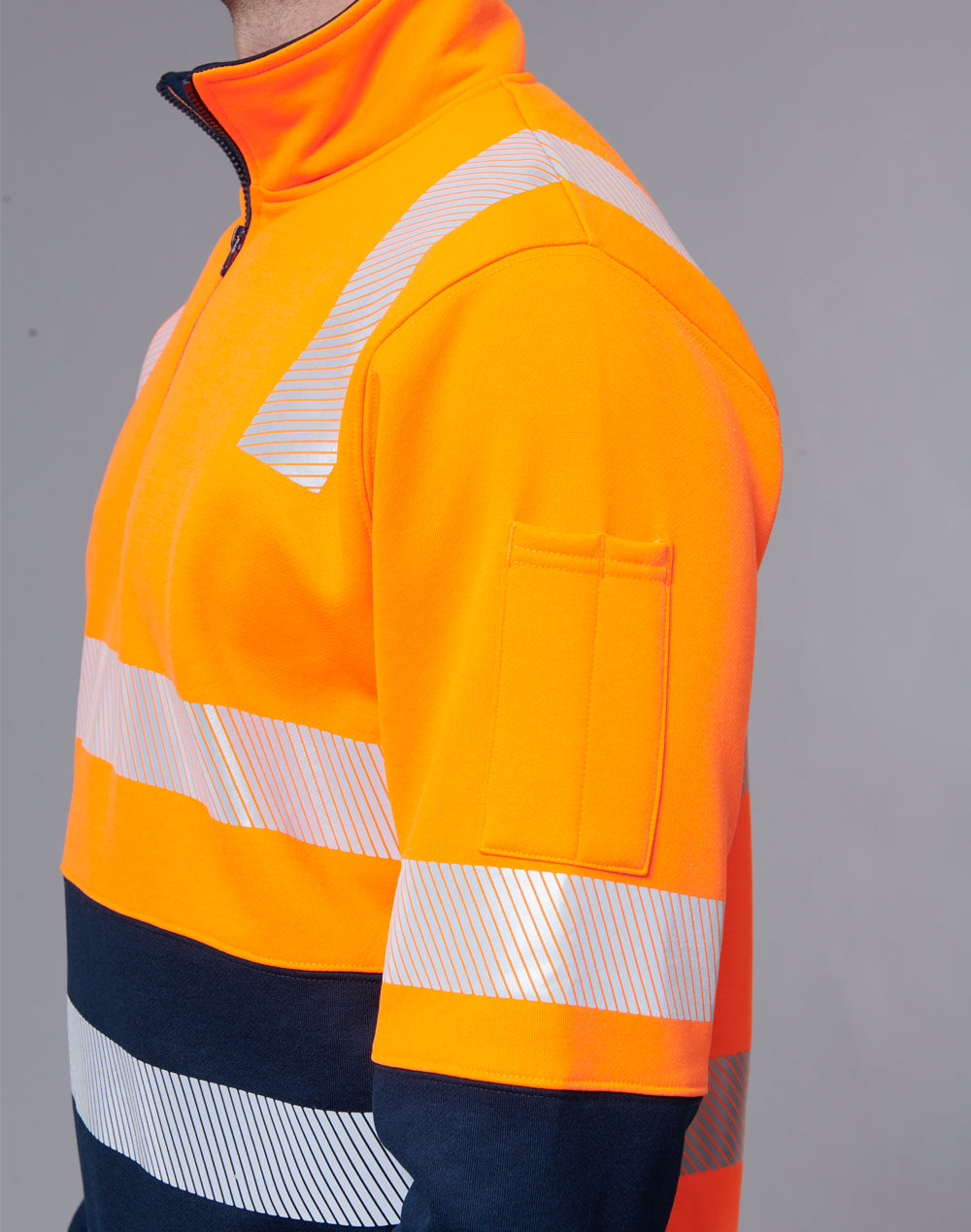 Vic Rail Hi Vis Safety Jumper- Unisex - Orange Navy