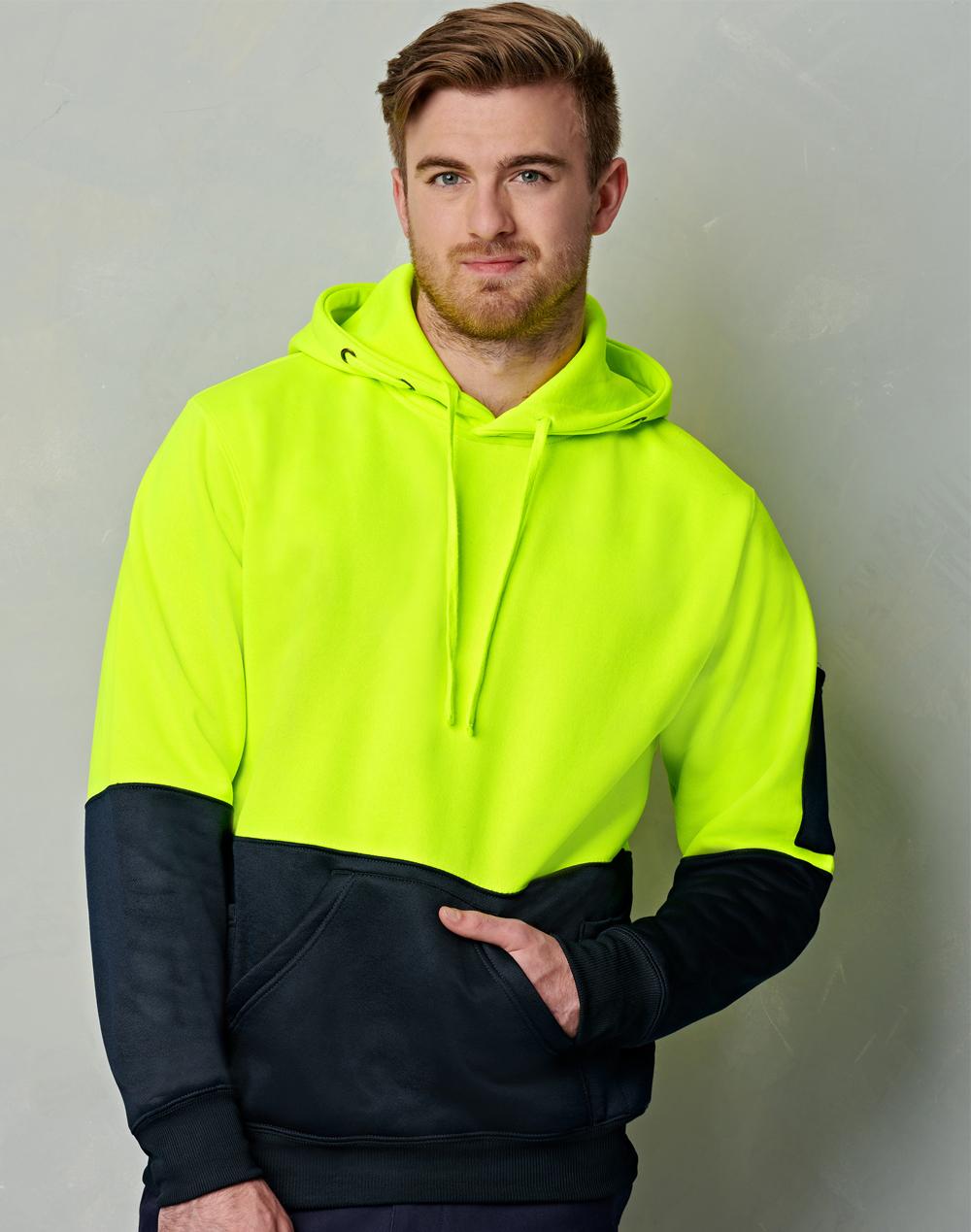 Hi-Vis Two Tone Fleecy Hoodie Unisex