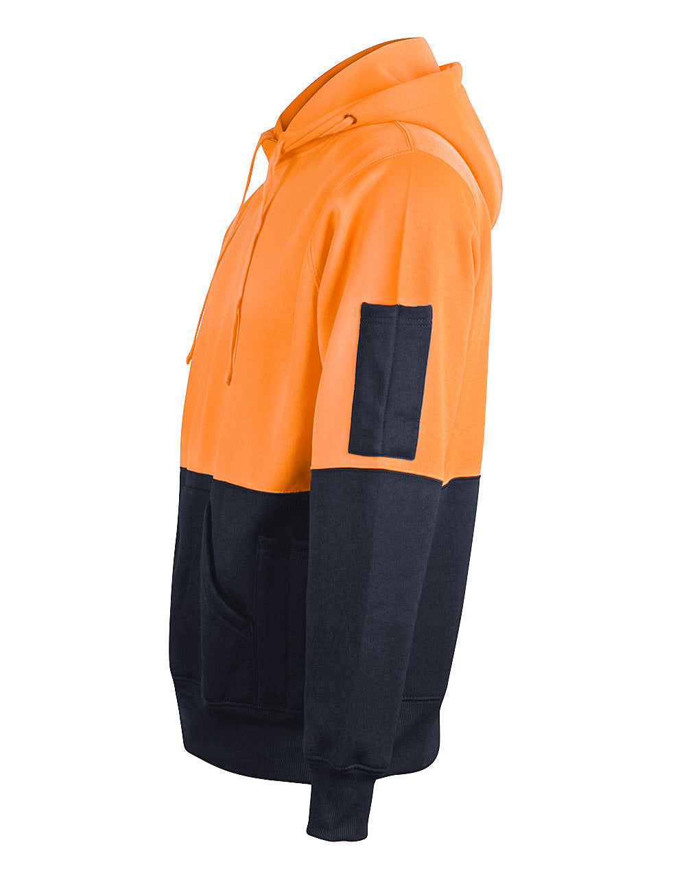 Hi-Vis Two Tone Fleecy Hoodie Unisex - Orange Navy