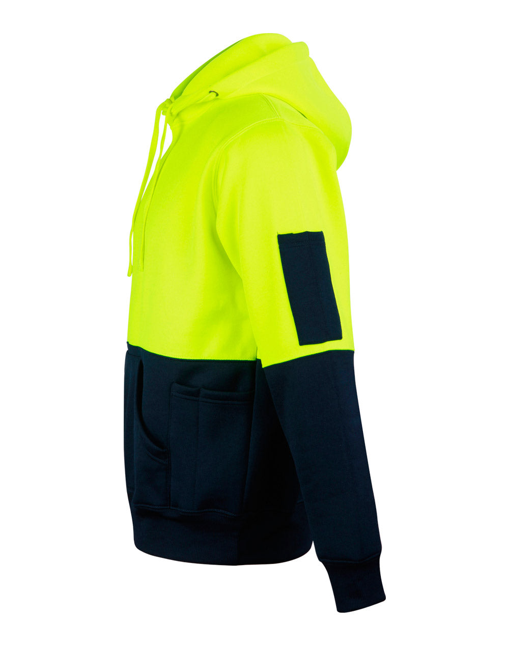 Hi-Vis Two Tone Fleecy Hoodie Unisex - Yellow Navy