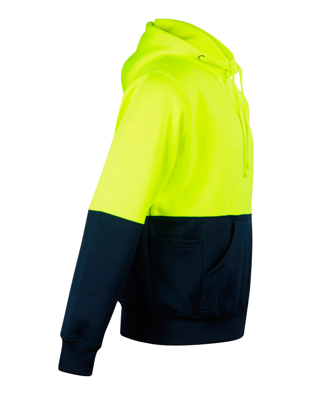 Hi-Vis Two Tone Fleecy Hoodie Unisex - Yellow Navy