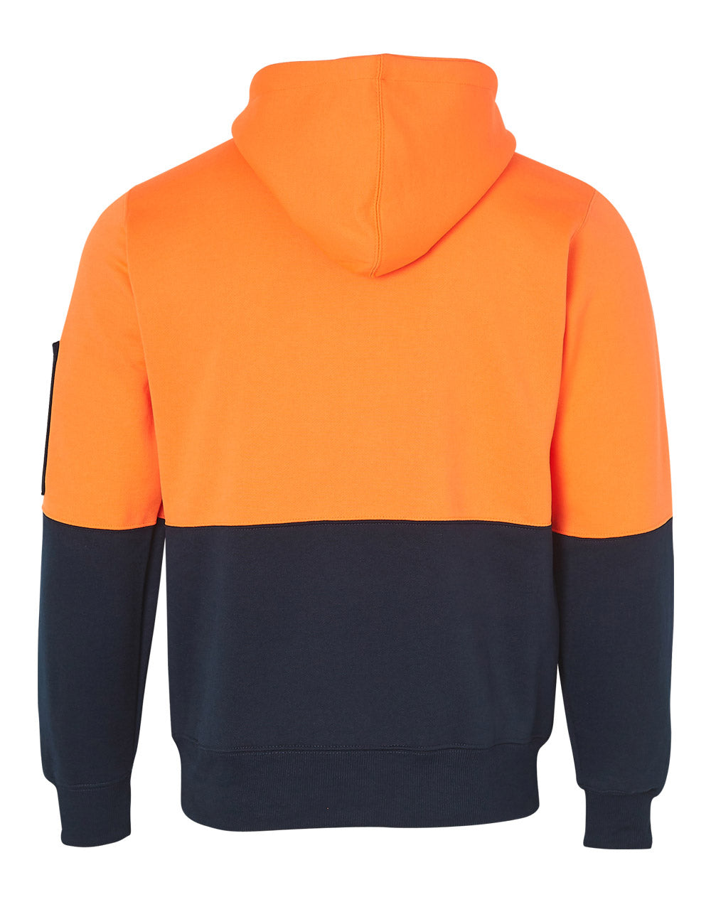 Hi-Vis Two Tone Fleecy Hoodie Unisex - Orange Navy