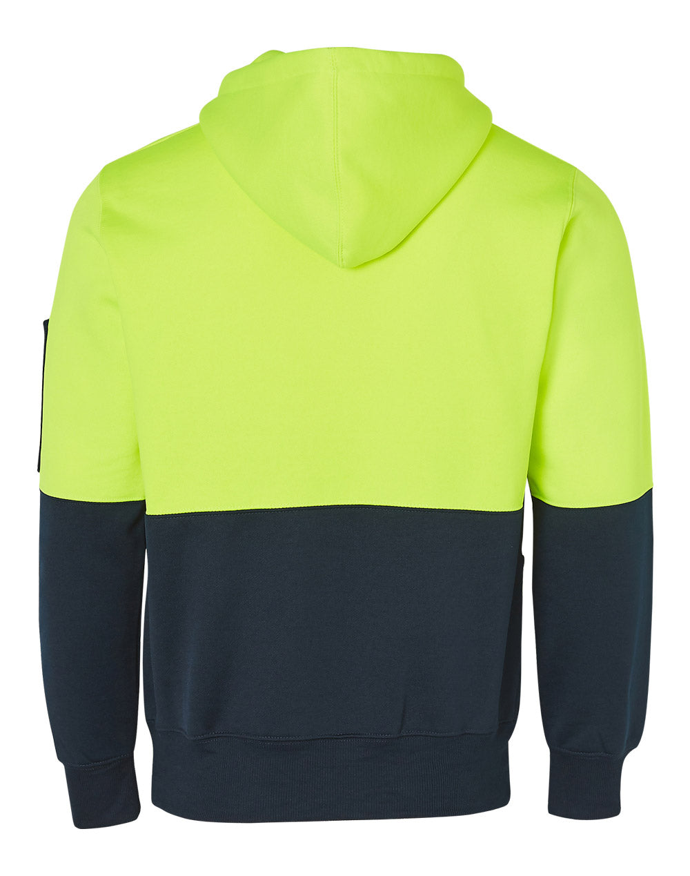 Hi-Vis Two Tone Fleecy Hoodie Unisex - Yellow Navy