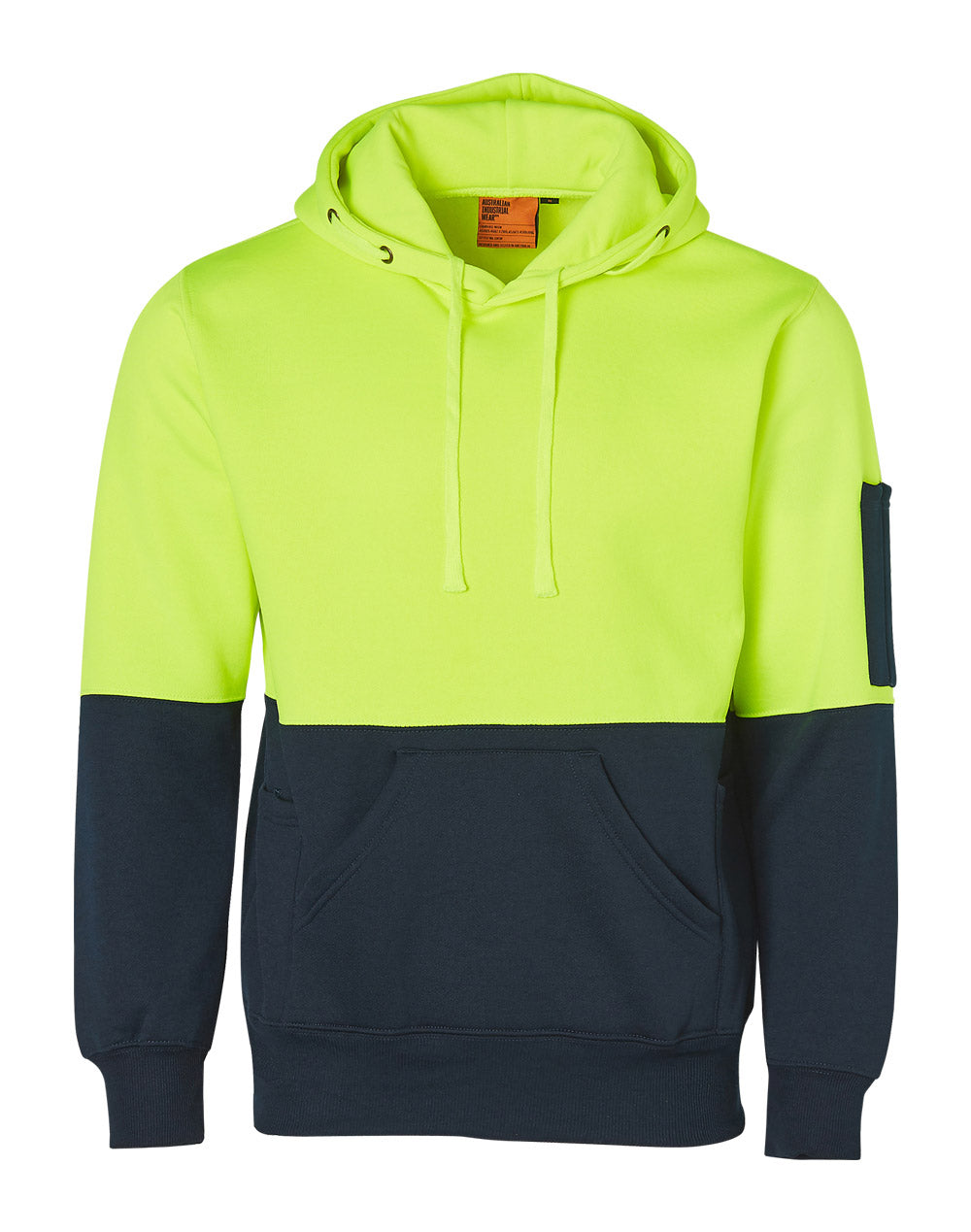 Hi-Vis Two Tone Fleecy Hoodie Unisex - Yellow Navy