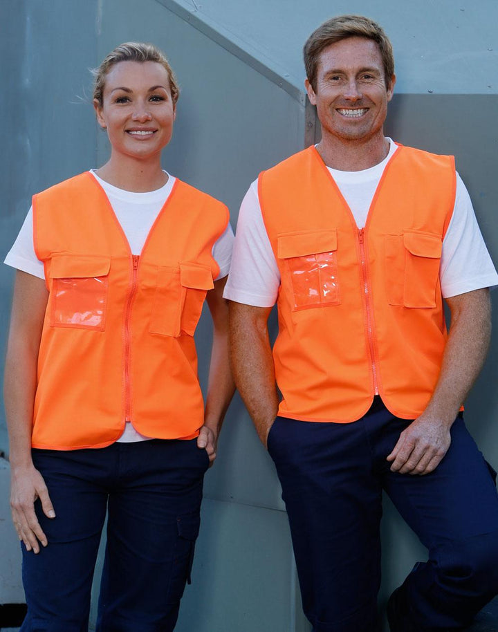 Hi-Vis Safety Vest With Id Pocket - Orange