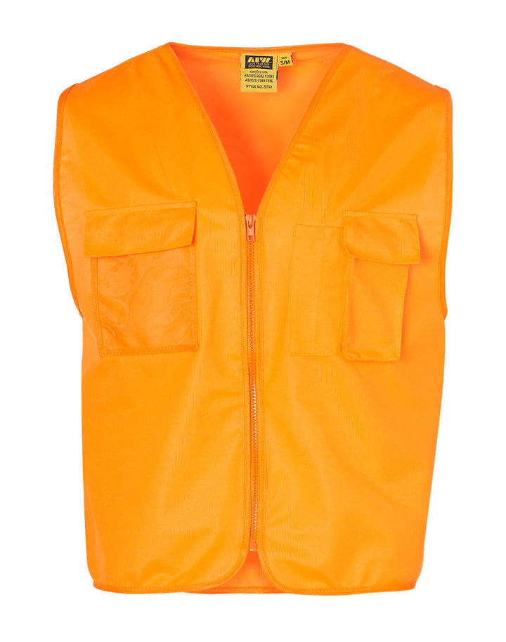 Hi-Vis Safety Vest With Id Pocket - Orange