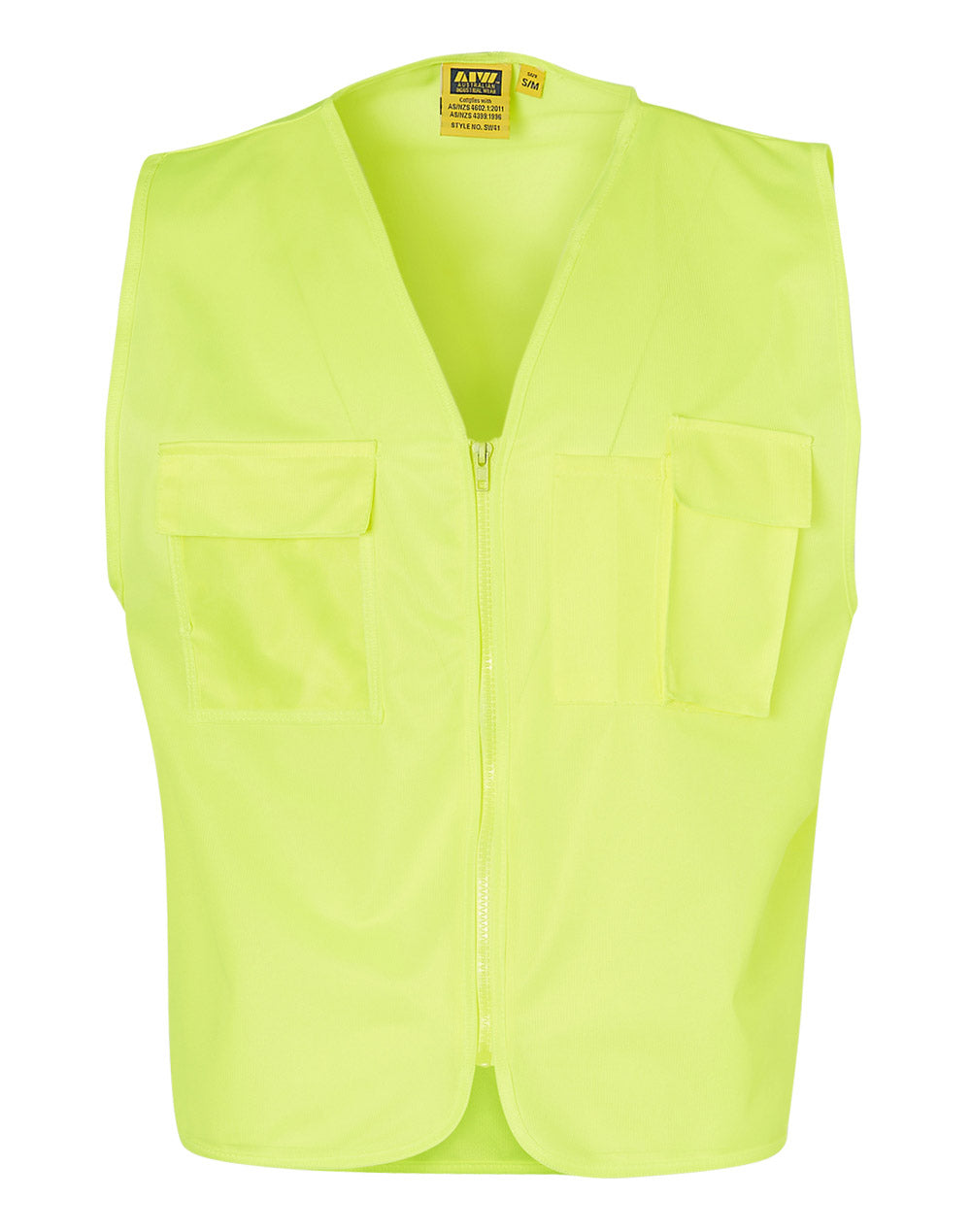 Hi-Vis Safety Vest With Id Pocket - Yellow