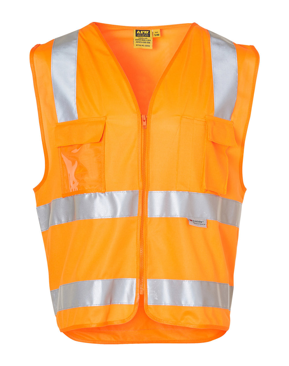 Hi-Vis Safety Vest With Id Pocket & 3M Tapes - Orange