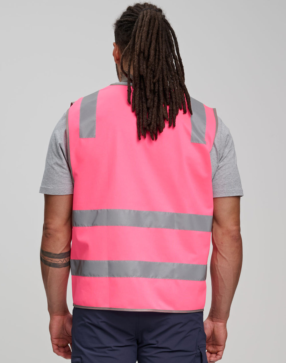 Safety Vest With Shoulder Tapes - Pink