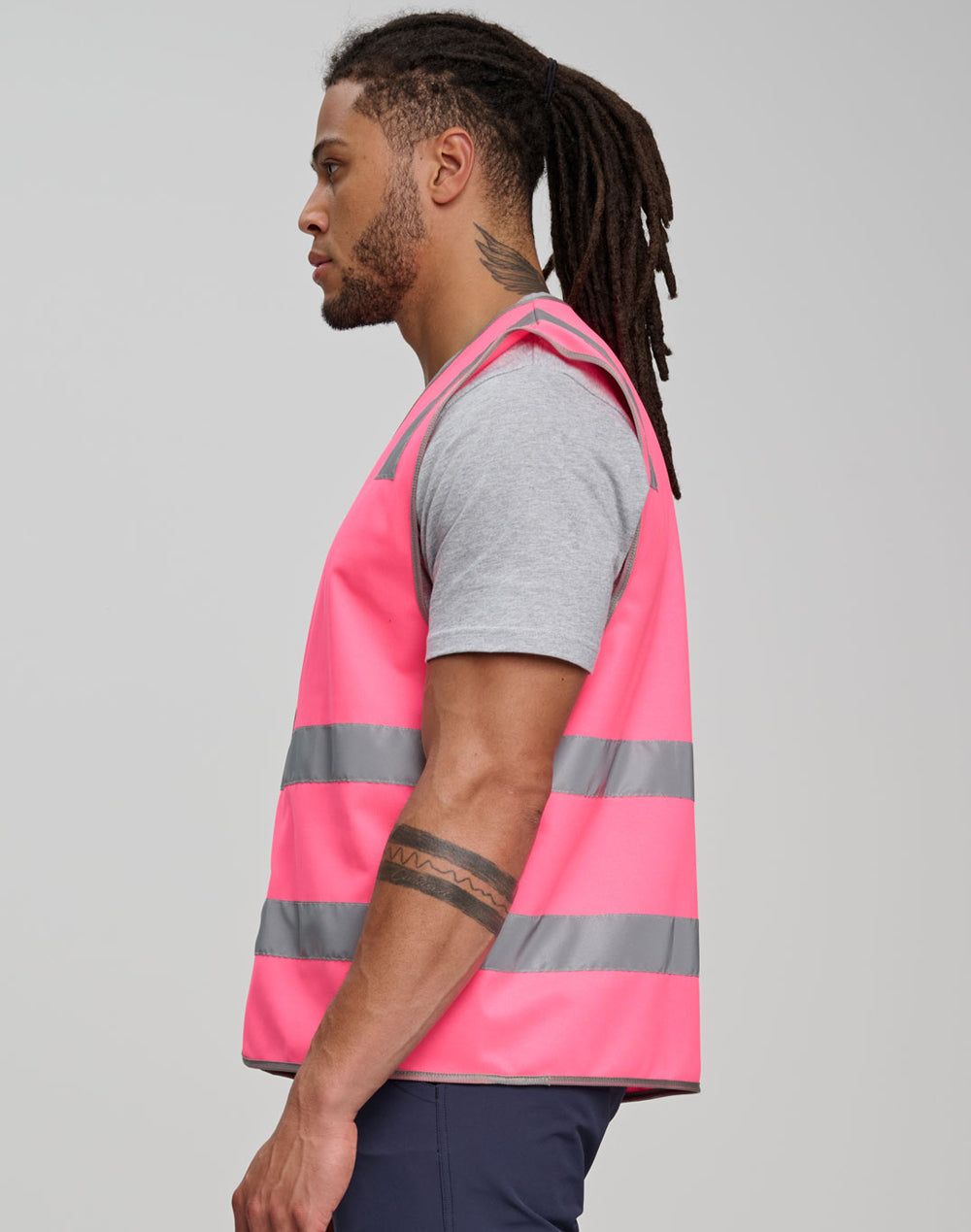Safety Vest With Shoulder Tapes - Pink