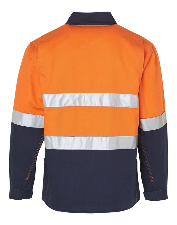 Hi-Vis Cotton Jacket With 3M Tapes - Orange Navy