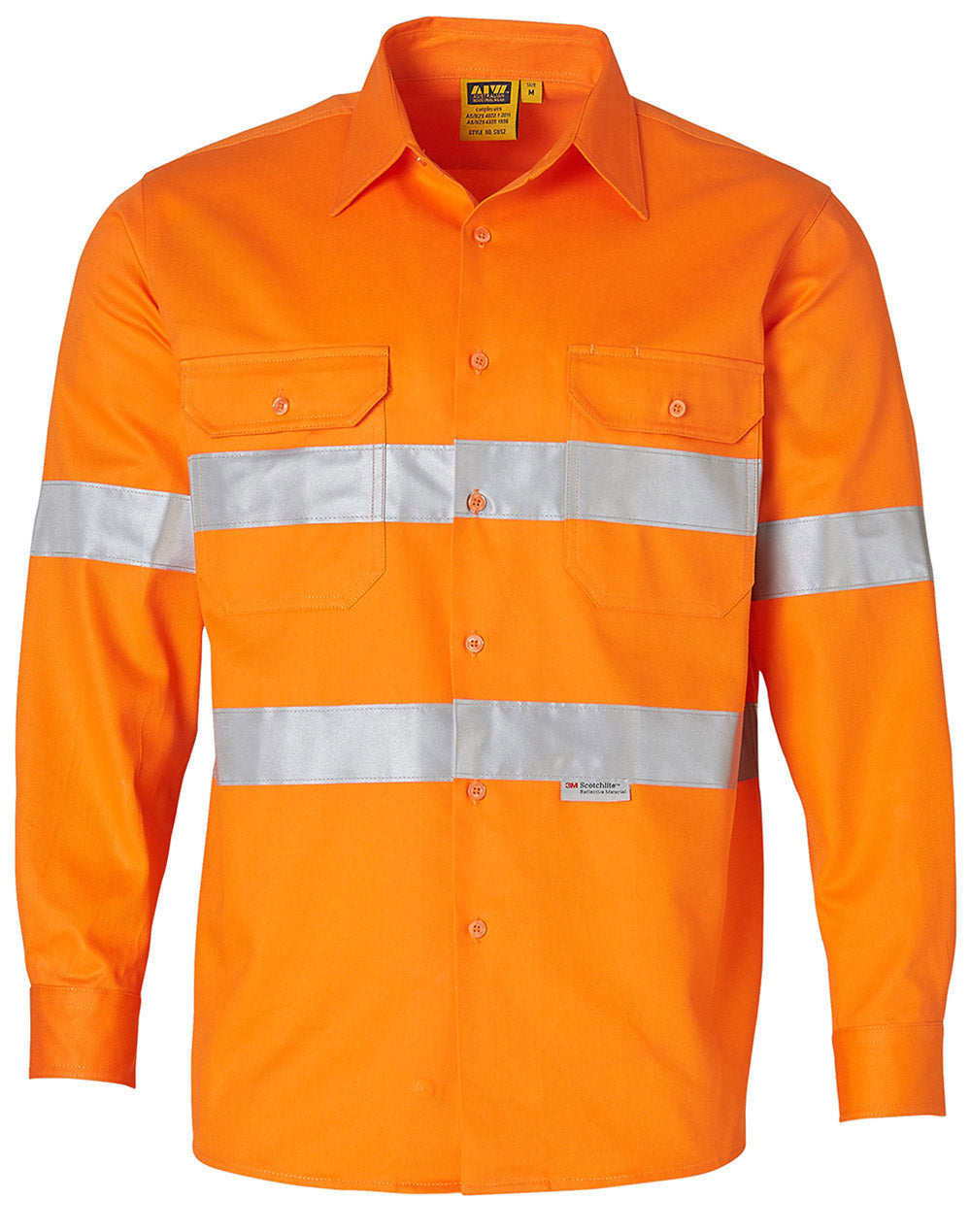Cotton Drill Safety Shirt - Unisex - Orange