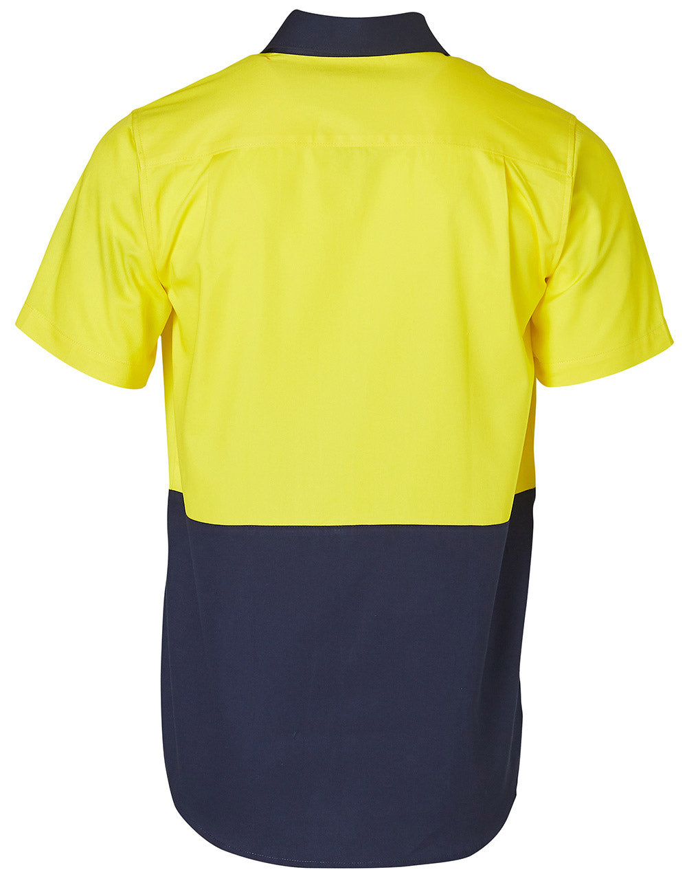 Cotton Drill Safety Shirt - Yellow Navy