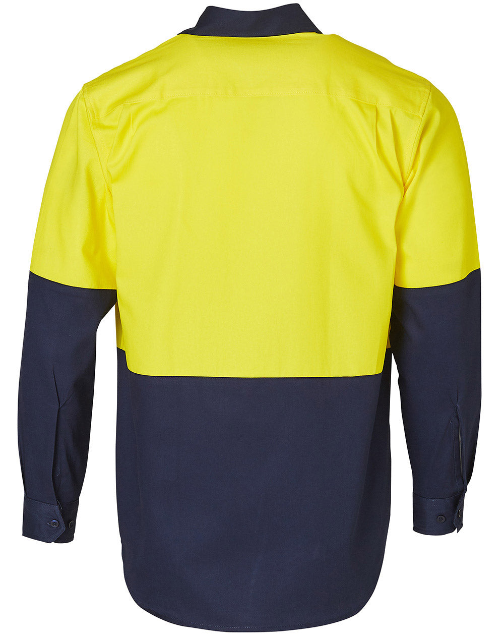 Cotton Drill Safety Shirt - Yellow Navy