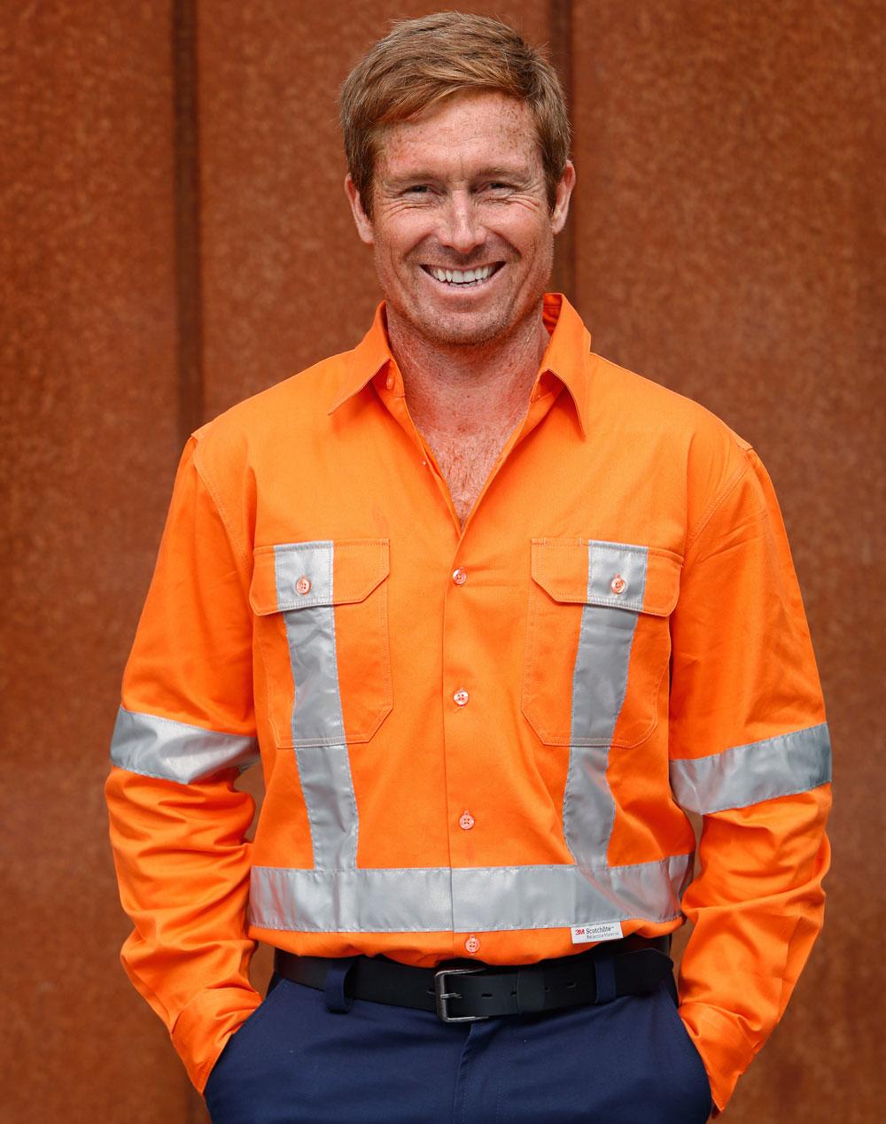 Cotton Drill Safety Shirt - Orange