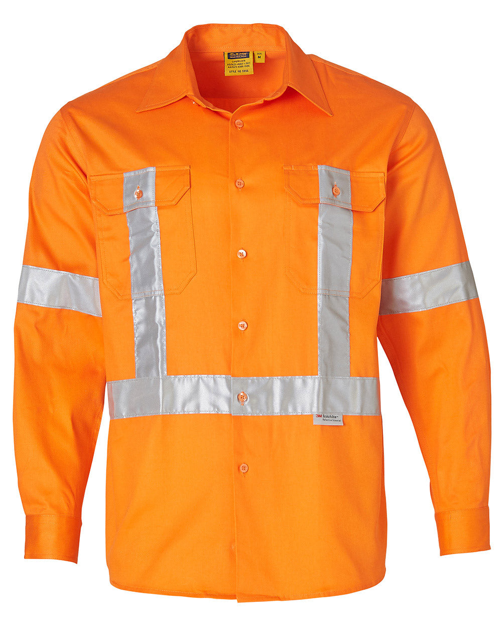 Cotton Drill Safety Shirt - Orange
