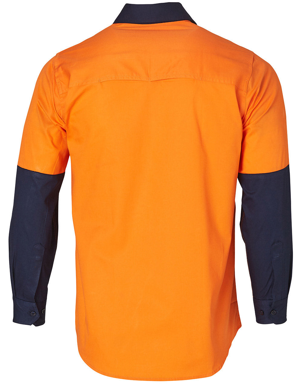 Long Sleeve Safety Shirt - Orange Navy