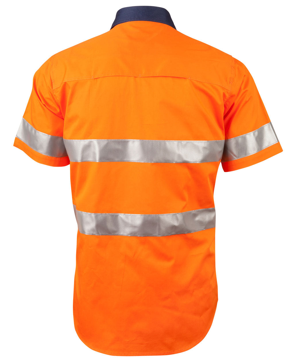 Short Sleeve Safety Shirt - Orange Navy