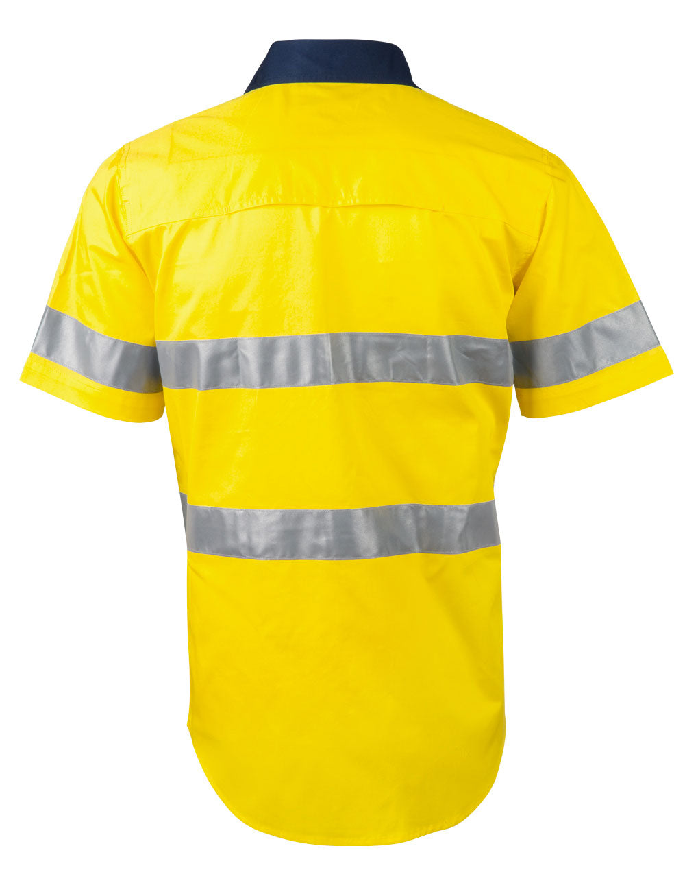 Short Sleeve Safety Shirt - Yellow Navy
