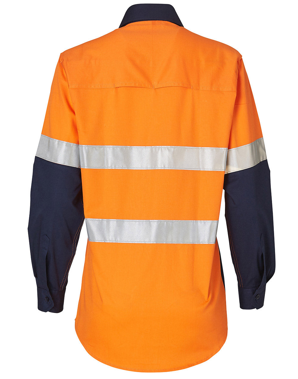 Women'S Long Sleeve Safety Shirt - FluoroOrange Navy