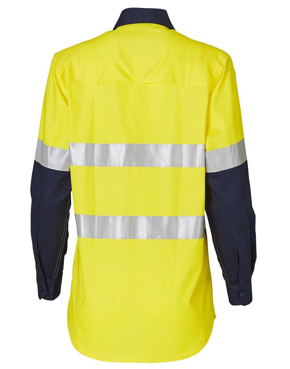 Women'S Long Sleeve Safety Shirt - FluoroYellow Navy