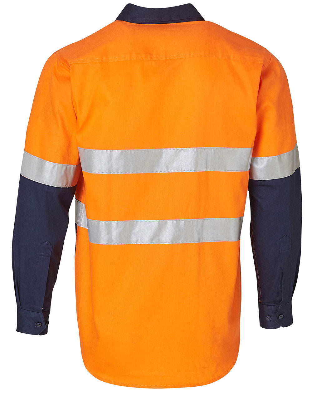 Long Sleeve Safety Shirt - Orange Navy