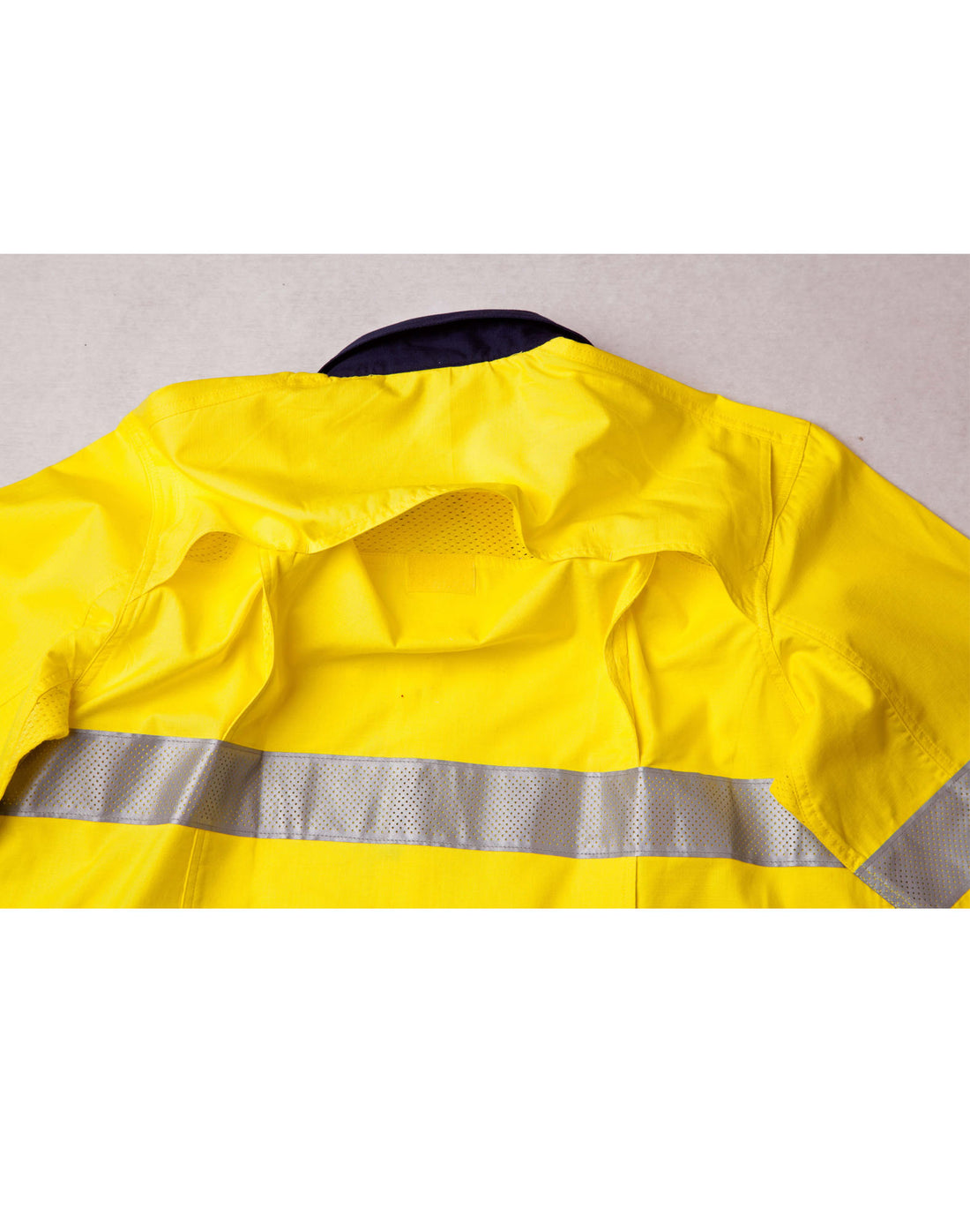 Rip-Stop Long Sleeve Safety Shirt - Yellow Navy