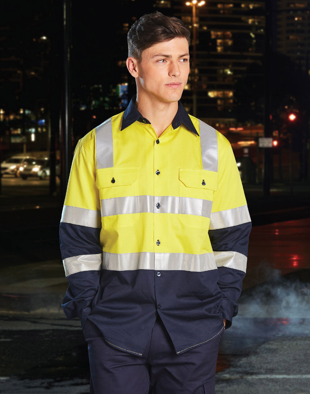 Biomotion Day/Night Light Weight Safety Shirt With X Back Tape Configuration