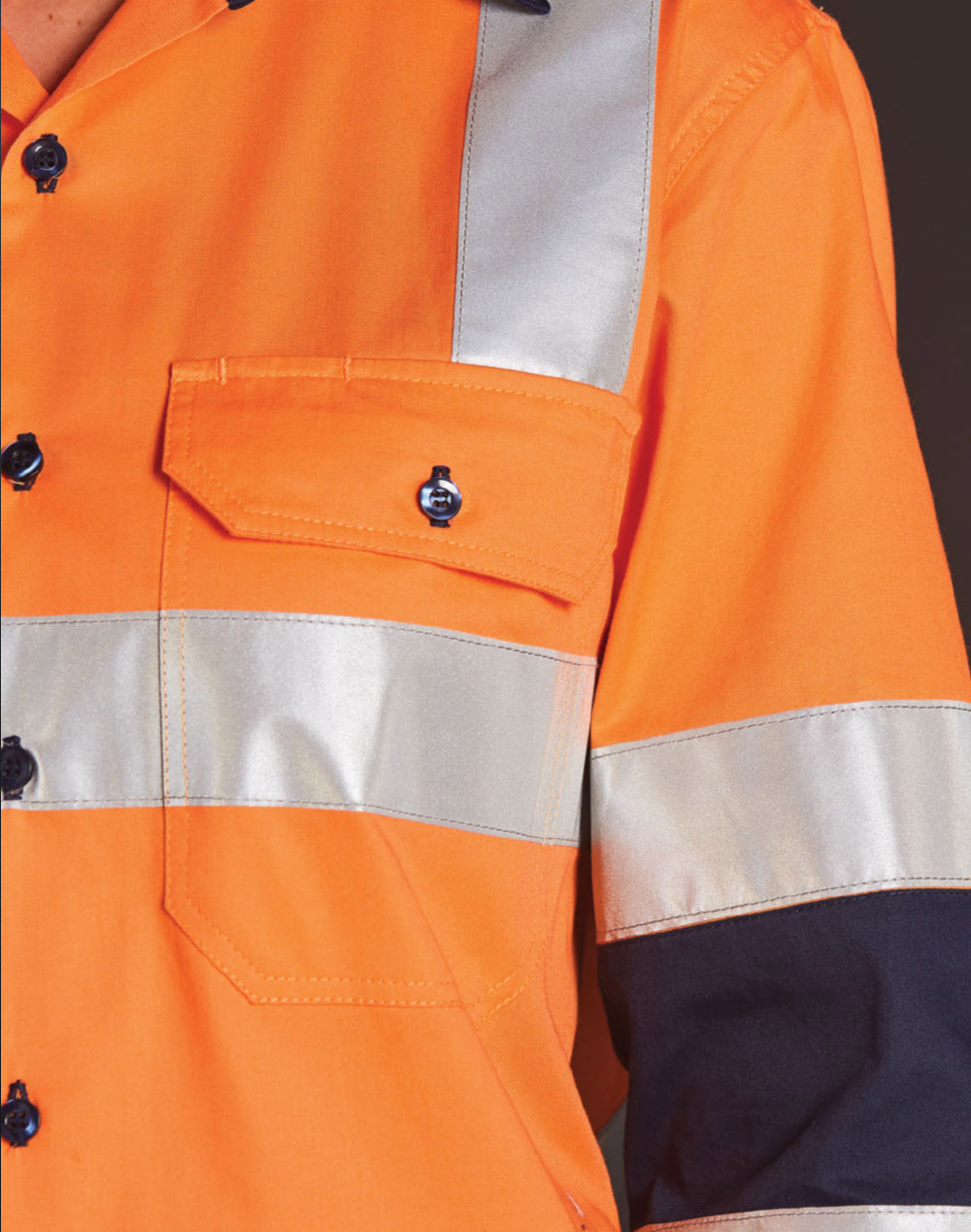 Biomotion Day/Night Light Weight Safety Shirt With X Back Tape Configuration