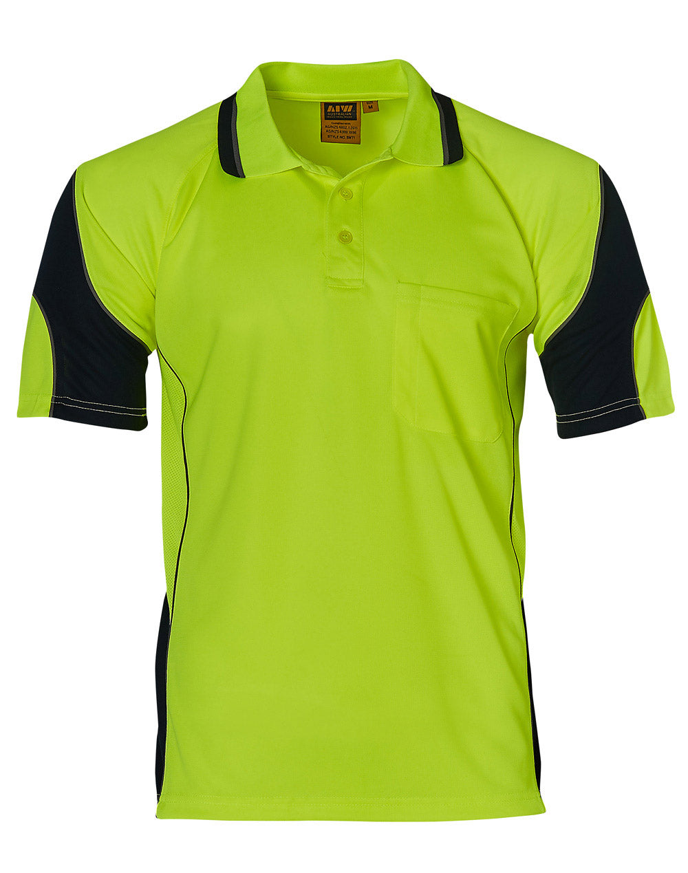 Alliance Short Sleeve Safety Polo - Unisex - Yellow Navy