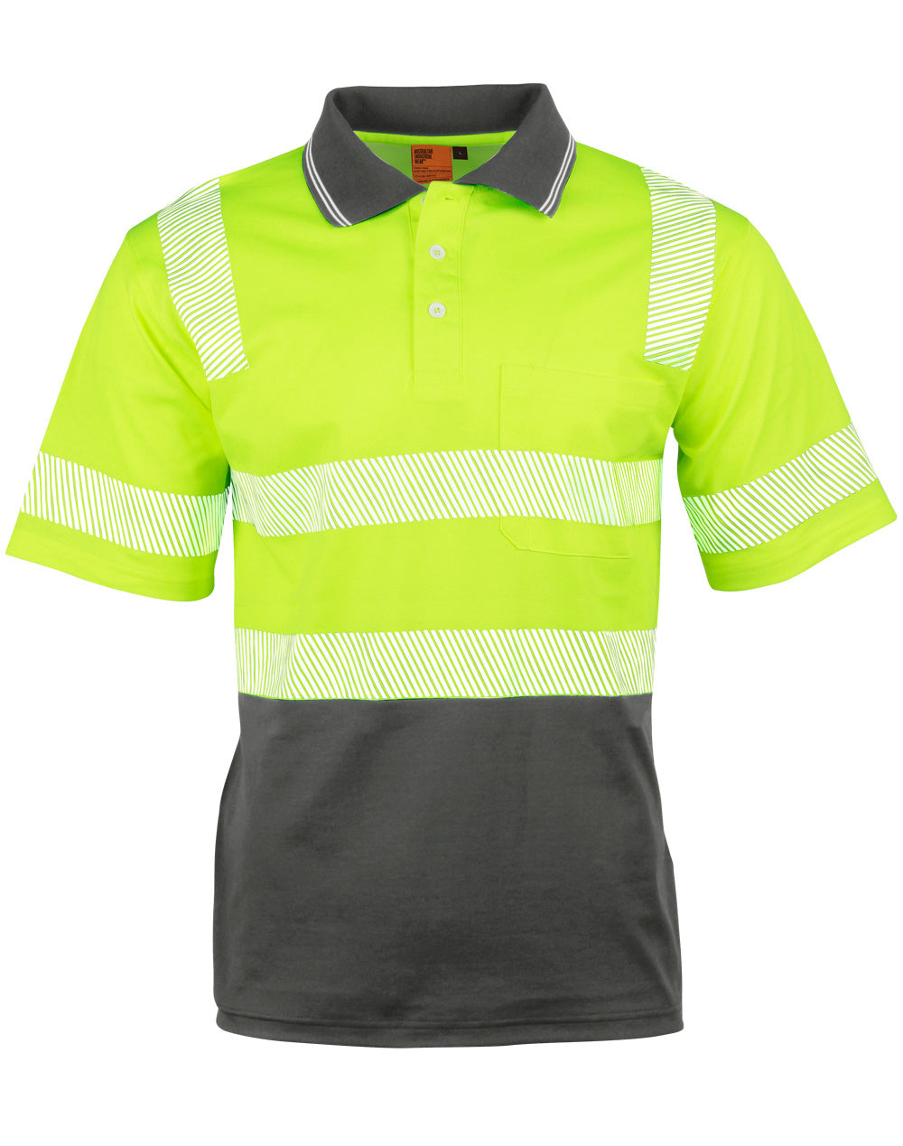 Unisex Truedry® Biomotion Segmented Ss Safety Polo - Yellow Charcoal
