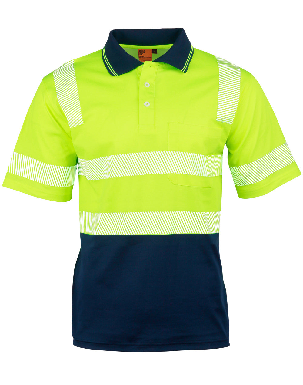 Unisex Truedry® Biomotion Segmented Ss Safety Polo - Yellow Navy