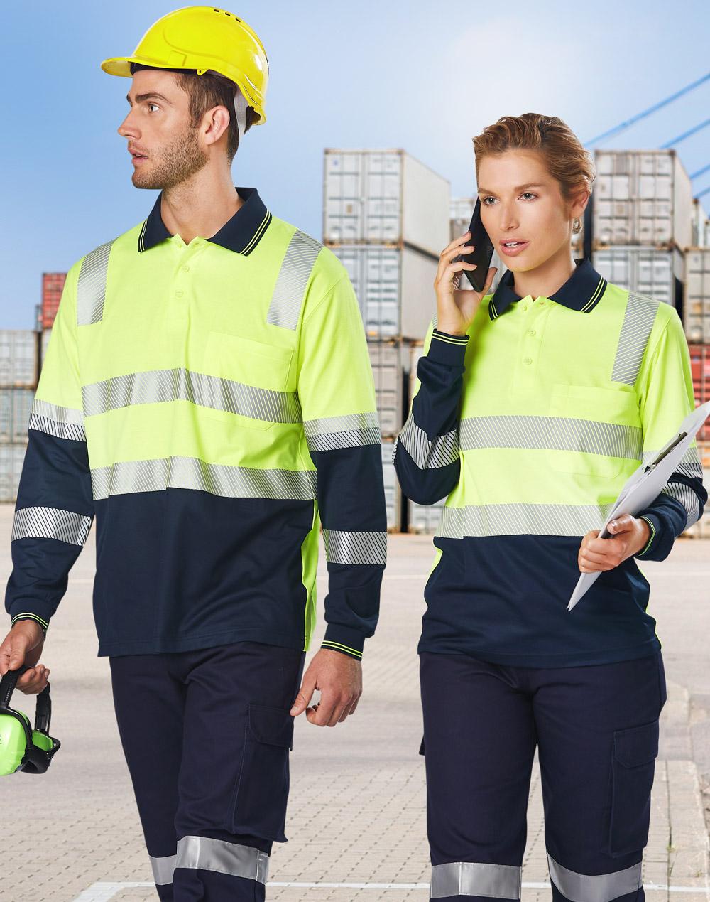 Unisex Truedry® Biomotion Segmented Ls Safety Polo