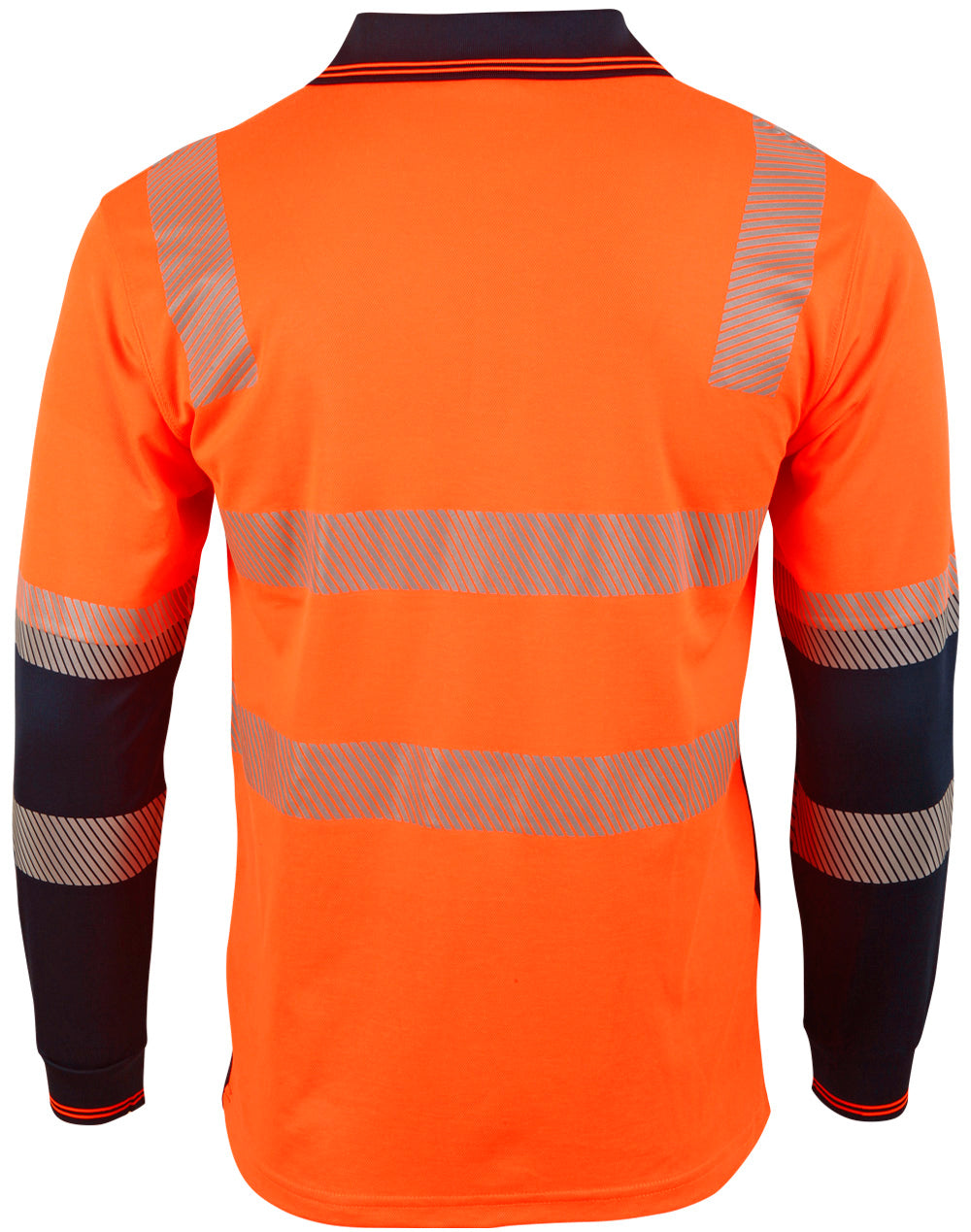 Unisex Truedry® Biomotion Segmented Ls Safety Polo - Orange Navy