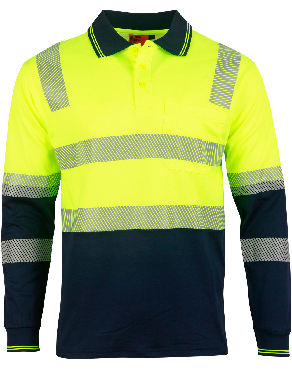 Unisex Truedry® Biomotion Segmented Ls Safety Polo - Yellow Navy