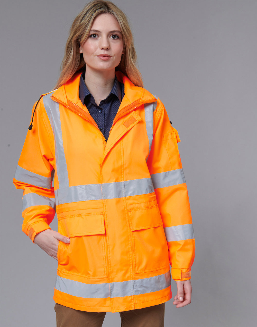 Vic Rail Hi Vis 3 In 1 Safety Jacket And Vest - Unisex - Orange