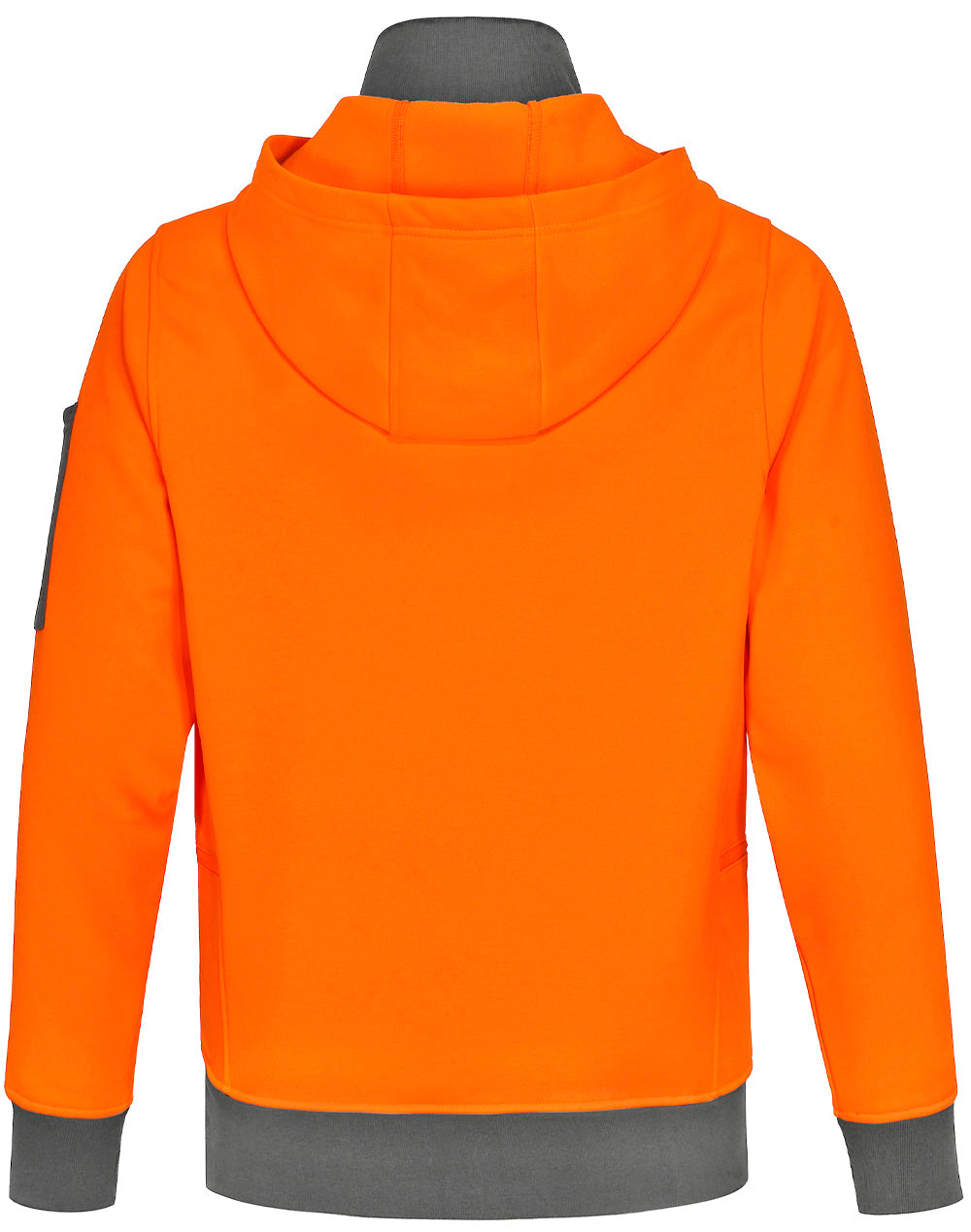 Unisex Hi Vis ¼ Zip Premium Fleece Hoodie - Orange Ash