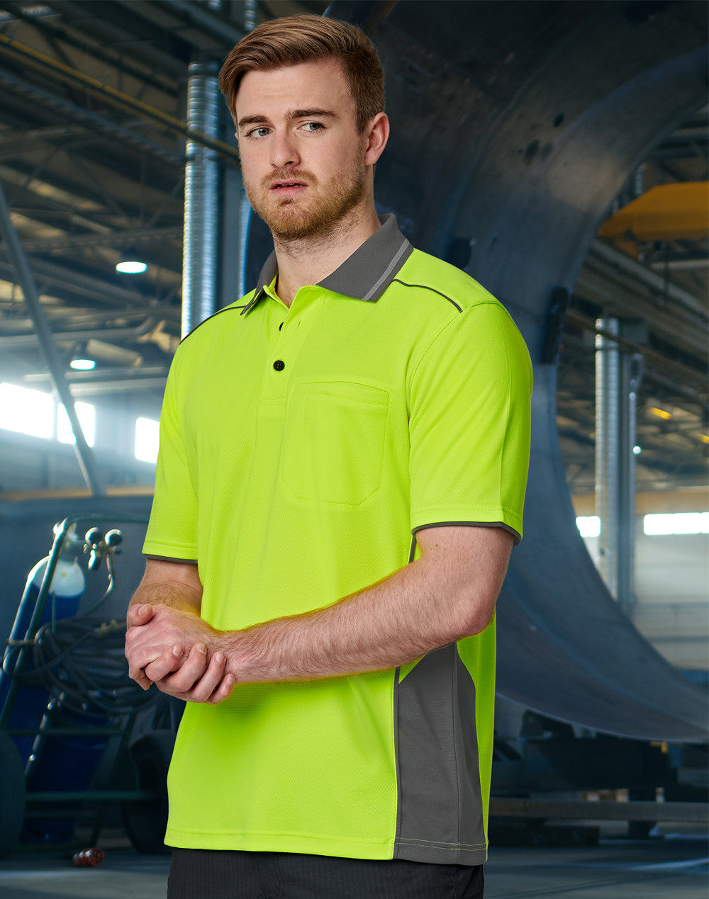 Unisex Hi-Vis Bamboo Charcoal Vented Ss Polo